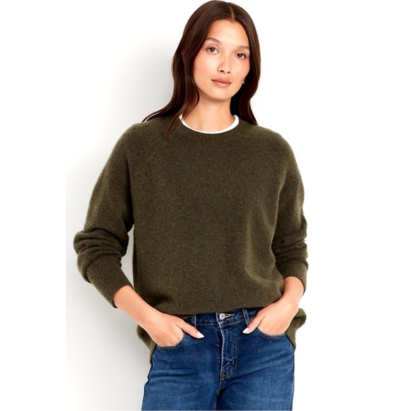 Old Navy Sweaters - Old Navy Forest Green Chenille Ribbed Crewneck Sweater
